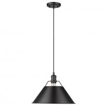  3306-L BLK-BLK - Orwell BLK Large Pendant - 14" in Matte Black with Matte Black shade